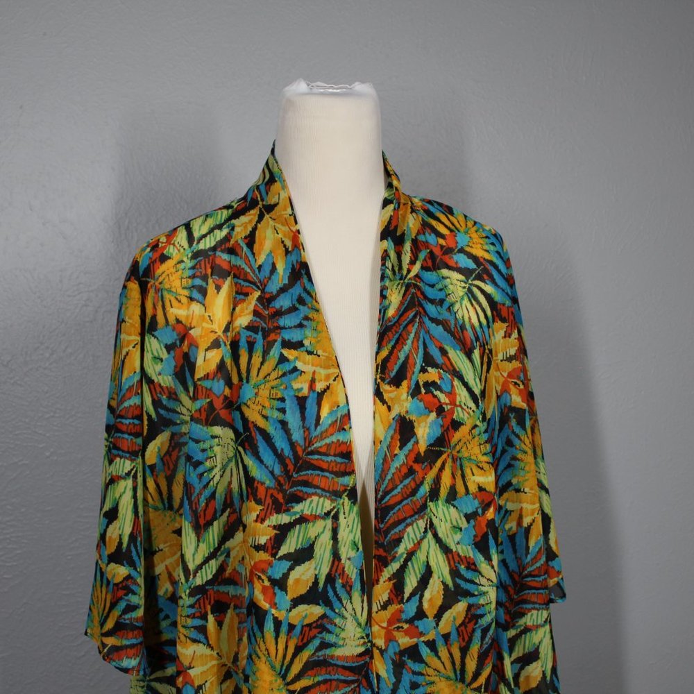Slinky Brand - Women Summer Tropical Floral Kimono - Size 1X